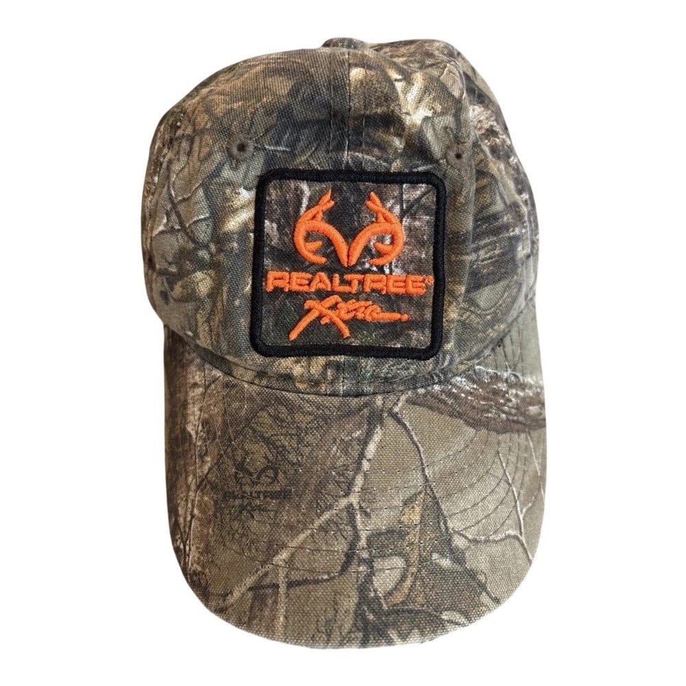 Realtree Baseball Cap Kids Youth Camo Orange Logo Patch Snapback Hunting Hat